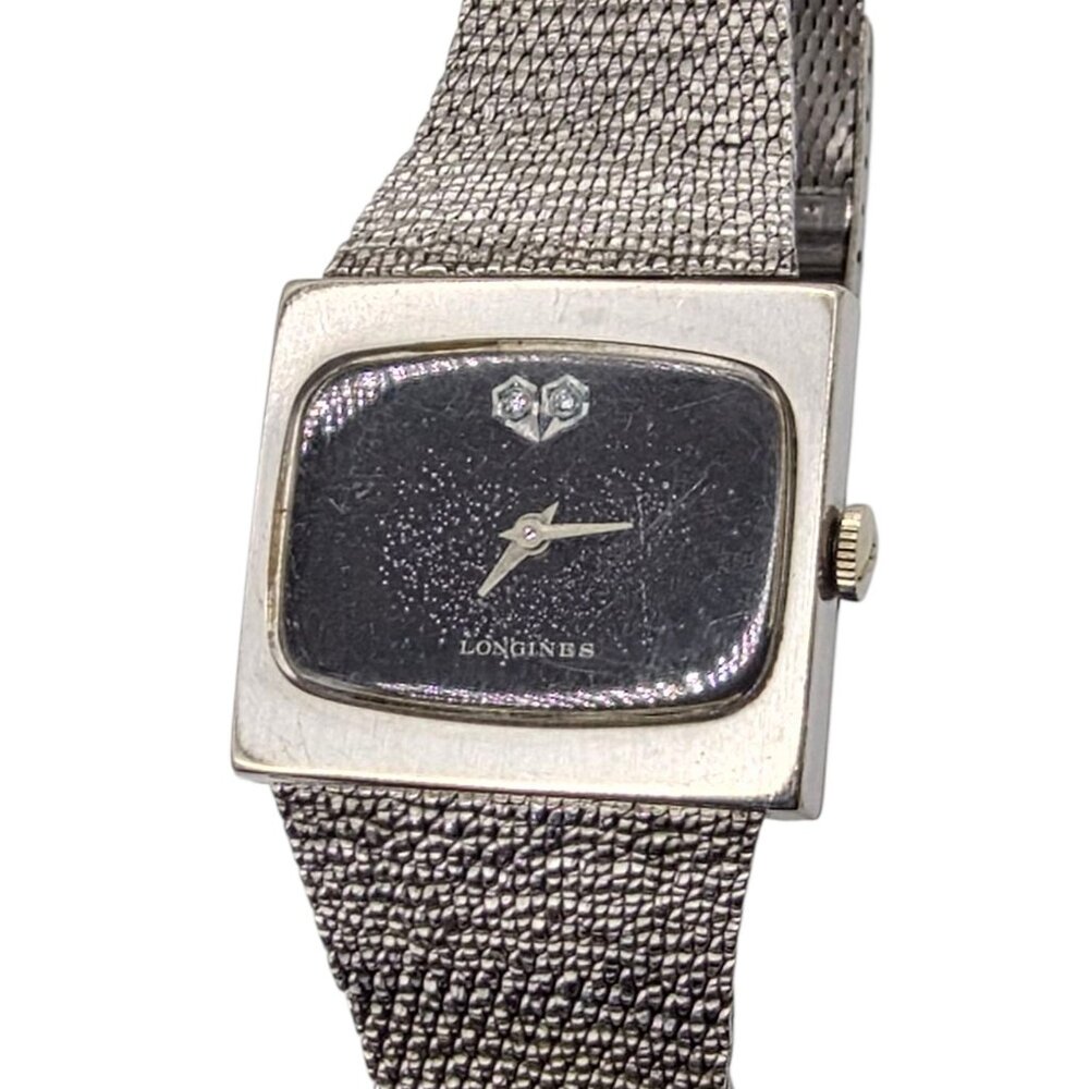 Longines L847.4 10K White Gold Filled & Stainless Steel Watch